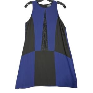 ASTR Black Blue Lace Panel Mini Dress - Size S
